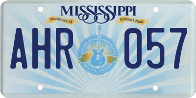 MS license plate AHR057