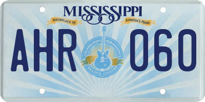 MS license plate AHR060