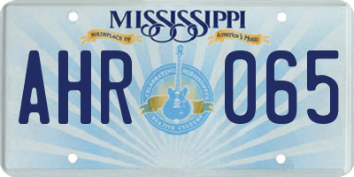 MS license plate AHR065