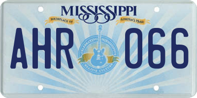 MS license plate AHR066