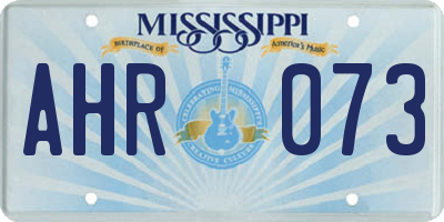 MS license plate AHR073