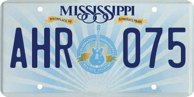 MS license plate AHR075