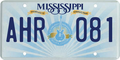 MS license plate AHR081