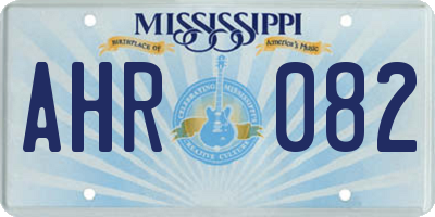 MS license plate AHR082