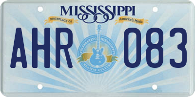 MS license plate AHR083