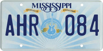 MS license plate AHR084