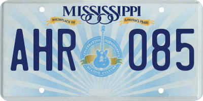 MS license plate AHR085