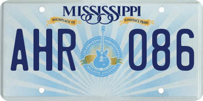 MS license plate AHR086