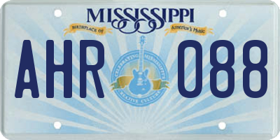 MS license plate AHR088