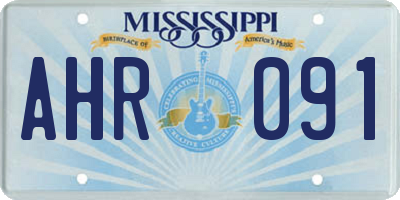 MS license plate AHR091