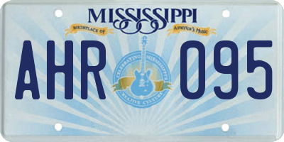 MS license plate AHR095