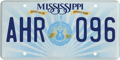 MS license plate AHR096