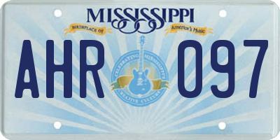 MS license plate AHR097
