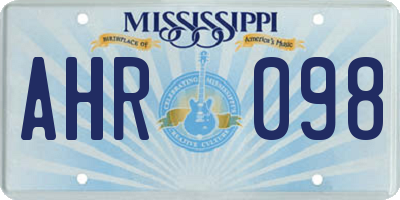 MS license plate AHR098