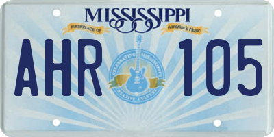 MS license plate AHR105