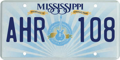 MS license plate AHR108