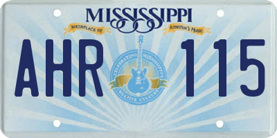 MS license plate AHR115