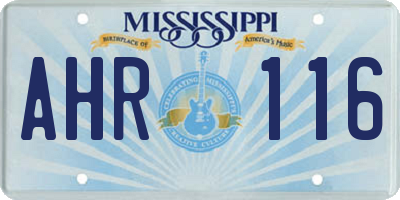 MS license plate AHR116