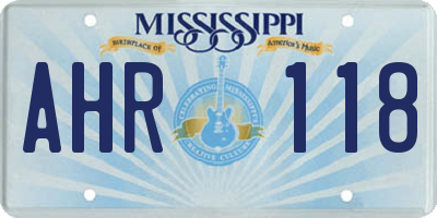 MS license plate AHR118