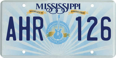 MS license plate AHR126