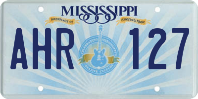MS license plate AHR127