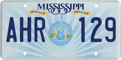 MS license plate AHR129