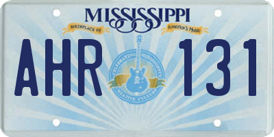 MS license plate AHR131