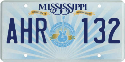 MS license plate AHR132