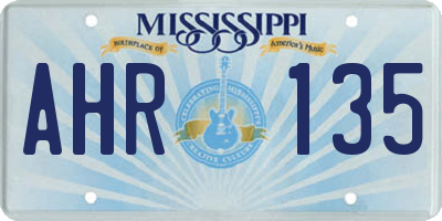 MS license plate AHR135