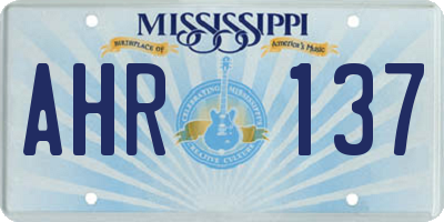 MS license plate AHR137