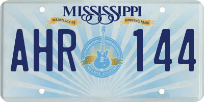 MS license plate AHR144