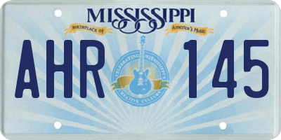 MS license plate AHR145
