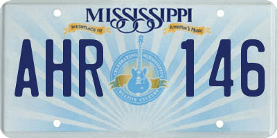 MS license plate AHR146