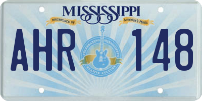MS license plate AHR148