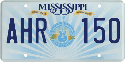 MS license plate AHR150