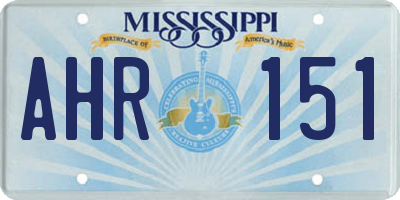 MS license plate AHR151