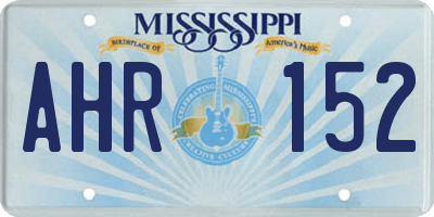 MS license plate AHR152