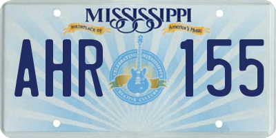 MS license plate AHR155