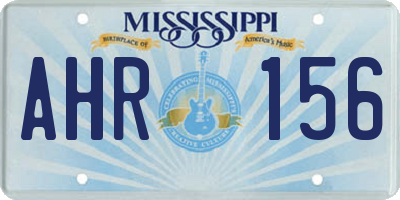 MS license plate AHR156