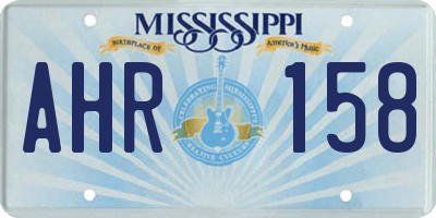 MS license plate AHR158