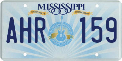 MS license plate AHR159