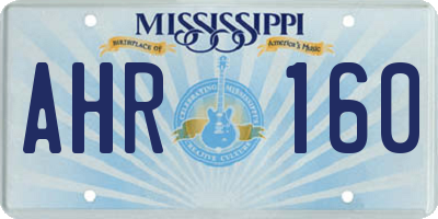 MS license plate AHR160