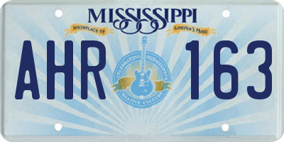 MS license plate AHR163