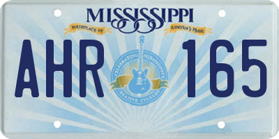 MS license plate AHR165
