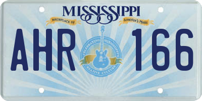 MS license plate AHR166