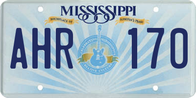 MS license plate AHR170