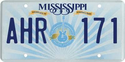 MS license plate AHR171