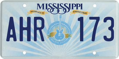 MS license plate AHR173