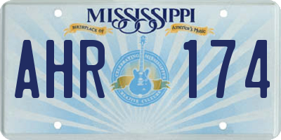 MS license plate AHR174