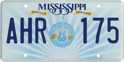 MS license plate AHR175